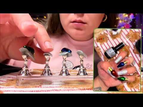 asmr/ making Christmas Lights nails✨💅🏼🎄 (tingly whisper voiceover!)