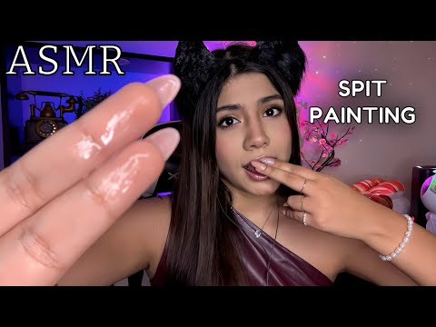 ASMR ESPAÑOL / SPIT PAINTING + L4M0 MIS DEDOS + Pinto TU CARA (EXTREMADAMENTE RELAJANTE)