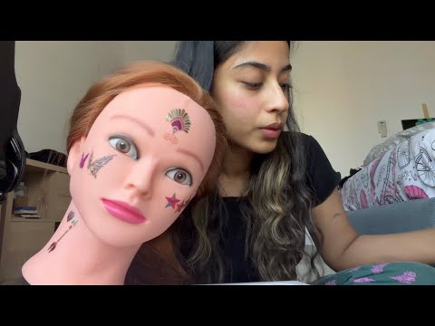 Putting tattoos on your face ASMR roleplay☯️