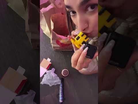 drunk ASMRtist buys her 1st happy meal #asmr #eatingsounds