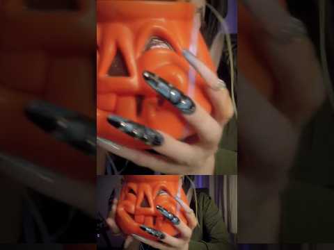 Tracing y tapping en calabaza 🎃 de plástico #asmr #relax #halloween #tingles