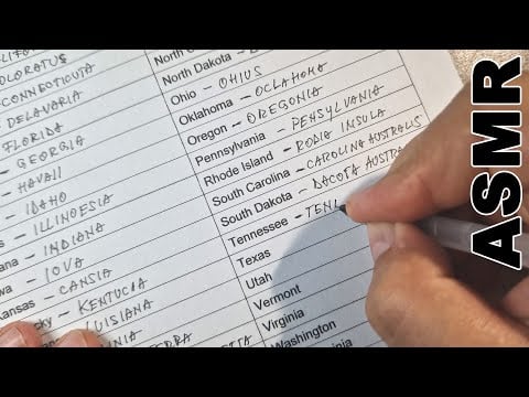 ASMR: All U.S. States Names Written in Latin Language | ASMR writing and whispering