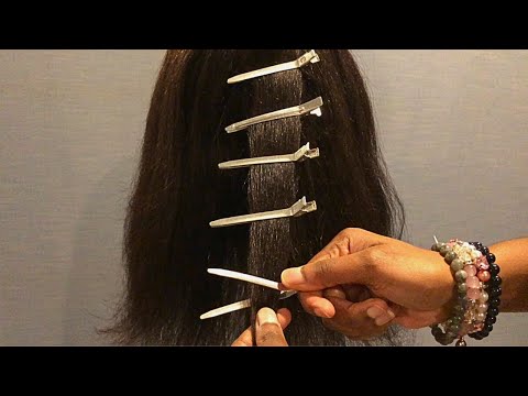 ASMR 🤍 Hair clipping Hairplay on Mannequin (no talking)
