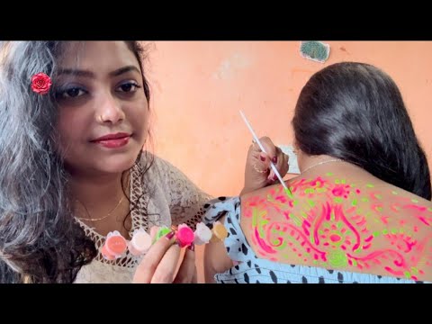 ASMR Doing My Bestie Relaxing Back Painting ❤️🫶🏻