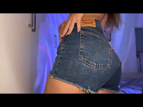 ASMR Denim Shorts Scratching 💙