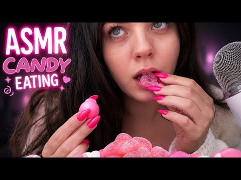 ASMR Pink Candy Eating 🍭 Intense Tingles & Mouth Sounds #asmr #asmreating #mouthsounds 