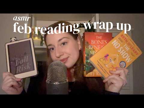 asmr | february reading wrap up (close whisper with book triggers)