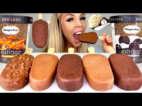 ASMR HAAGEN DAZS SALTED CARAMEL ICE CREAM, COOKIES AND CREAM MUKBANG 먹방