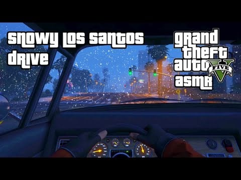 GTA ASMR | Taking you for a snowy drive 🏔️ Extreme ear to ear whispering & car sounds