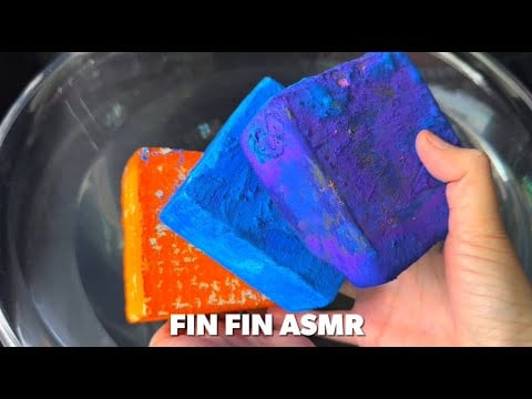 ASMR | 🧡💙Crushing Dyed & More Chalk in Water💦#428