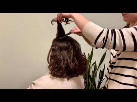 ASMR Precise Wavy Hair Styling, Soft Spoken ✨ Drying, Curling, Teasing, Pinning [Real Person ASMR]