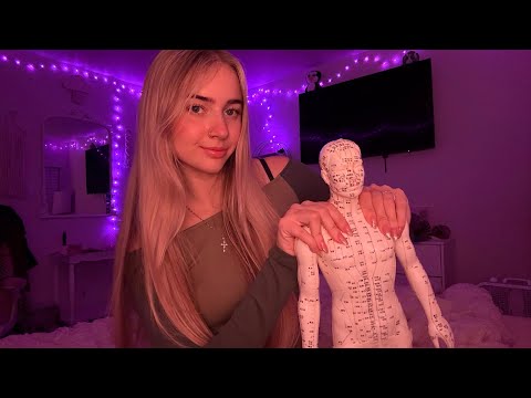 ASMR Acupuncture Doll Massage- Tapping, Scratching, Roller Ball