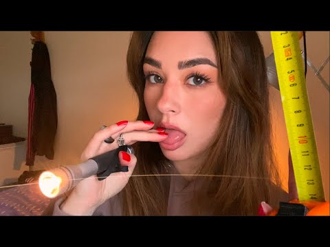 [ASMR] fast & aggressive spit painting and measuring you + lights!! (lo-fi, chaotic)