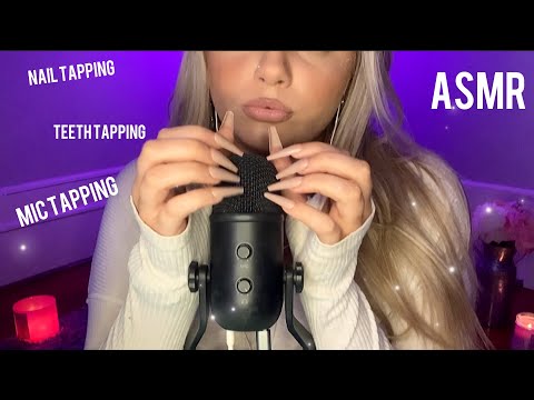 ASMR Nail Tapping, Mic Tapping and Teeth Tapping 💜