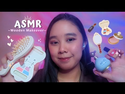 ASMR Doing Your Wooden Makeup 💄 Personal Attention and Pampering (wooden layered sounds for sleep)😴