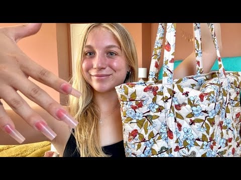 ASMR: What's in my College Bag? (long nails) 😗🏫