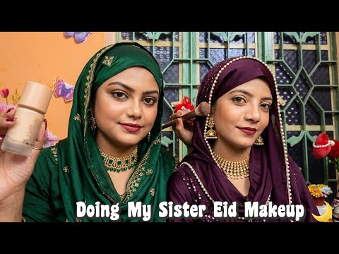 ASMR | Doing My Sister Relaxing Eid Makeup |💄🌙