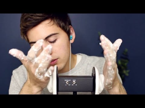 ASMR ☁ 3D Shaving Cream ☁ RELAXING VIDEO (3dio Intense Binaural Foam Sounds) w/ Male Whisper