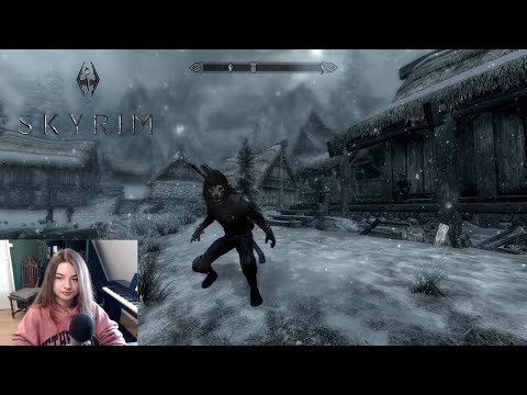 ASMR | Exploring & Sneaking around Dawnstar in Skyrim ❄️ Ambience, Footsteps, Snow & Wind