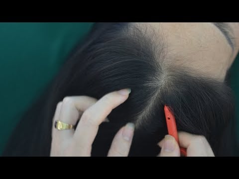 ASMR Hair Sounds  Scalp Scratching, Hair Parting, Hair Combing Real Person  For Anxiety Relief