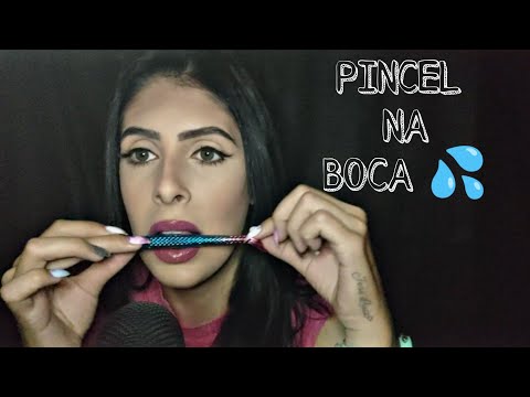 ASMR COM PINCEL DE SEREIA NA BOCA PRA DERRETER SEUS OUVIDOS 💦💦💦#asmr #sonsdeboca #mouthsounds