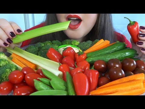 HEALTHY EATING ASMR Raw Veggie Platter - EXTREMELY Satisfying Crunchy Sounds!