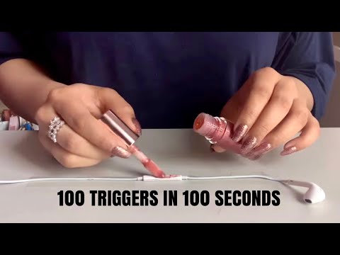 [ASMR] 100 triggers in 100 seconds using earphone mic only!