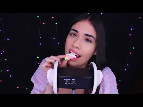 ASMR Comendo Marshmallow nas suas Orelhas ❤️