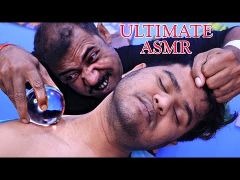 An ultimate💈ASMR head massage with glass ball by the great asim barber | UNIQUE ASMR MASSAGE