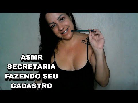 ASMR-SECRETARIA FAZENDO SEU CADASTRO #asmr #rumo1k #arrepios #asmrsounds