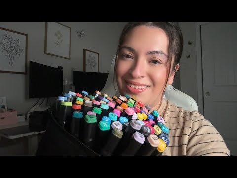 ASMR Doing your makeup but with Markers 🌷- camera sounds & personal attention 🫶🏻