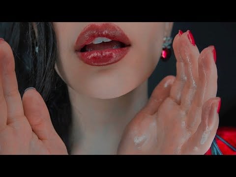 ASMR Christmas Oil Face Massage |Whispers & Fire Sounds For Sleep | New Mic Test 🎅🎁