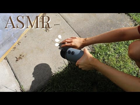 ASMR Concrete tapping/scratching + other outdoor sounds (bird sounds in the background) | no talking