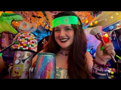 Rainbow cup, tape, mermaid brush/ cup, Dino, finger lights, mouth sounds, pill mic, fluffy mic, etc