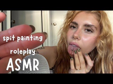 ASMR mean girl cleans your face (spit painting ROLEPLAY)