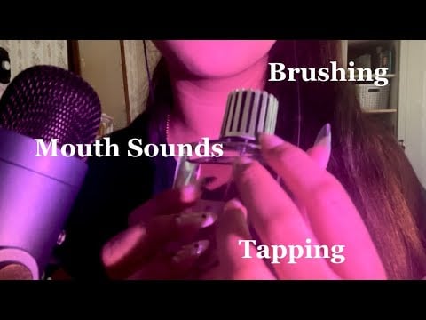 ASMR Tapping & Brushing with Mouth Sounds 💤 (Glass, Wood & Brush Triggers)