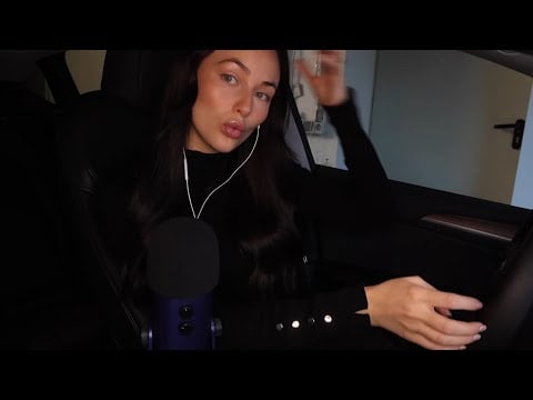 ASMR german whisper ramble and ASMR in a car (asking for your names, triggerwords and more…) 🚙