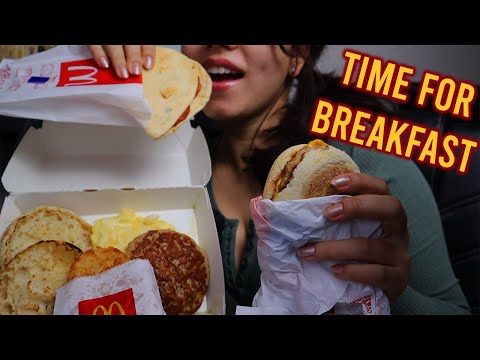 ASMR MCDONALDS BREAKFAST MUKBANG | Eating Sausage McMuffin, Hash Brown, Eggs and Chatting