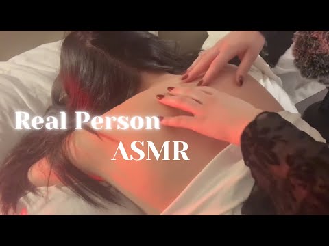 ASMR Back Tracing and Hair Play with Rain&Thunder Sounds ⛈️ 20 Minutes of Soothing Visuals and Sound