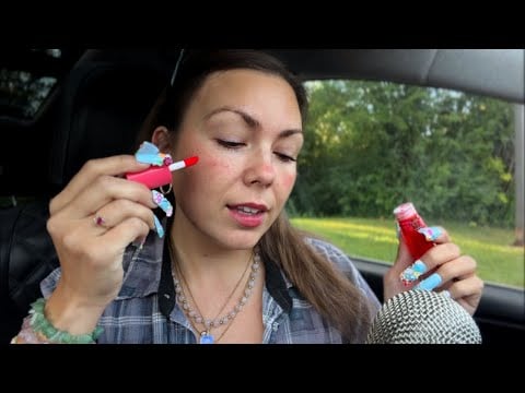 asmr/ GRWM🍎❤️ (45mins, XL charm nails, makeup application)