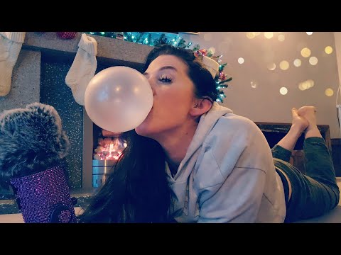 ASMR- Gum Chewing/Bubble Blowing (In Pose) By The Fire