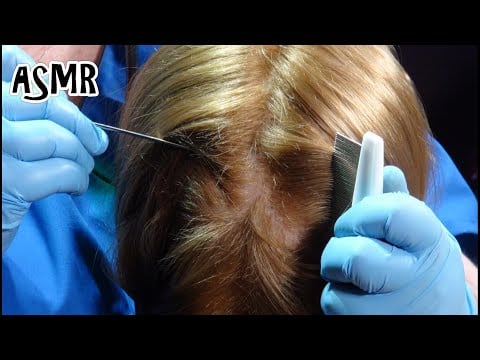ASMR School Nurse Lice Check | Lice Comb, Rat Tail Comb, Gloves, Hair Brushing | Medical Roleplay