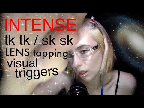 ASMR - Close-up sksk tktk whispers + lens tapping