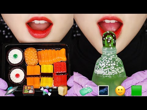SUSHI JELLY, HONEY JELLY MUKBANG ASMR, EMOJI FOOD ASMR 🍱