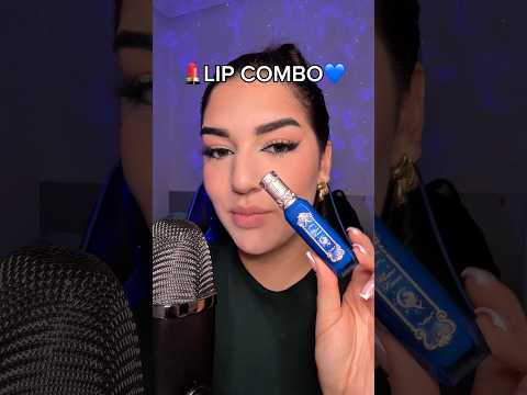 💄LIP COMBO💋 para maquillaje azul 🦋 #asmr #lipcombo#makeup