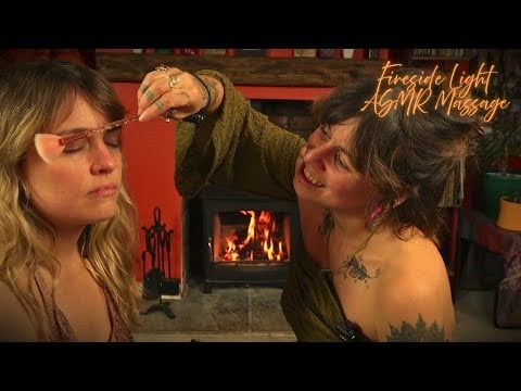 FIRE ASMR Relaxing tracing for deep sleep & meditation [SLOW SOFT WHISPER] Hair brush & head massage