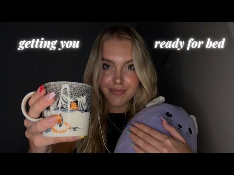 ASMR friend gets you ready for bed | personal attention, skincare, brushing your hair 💖