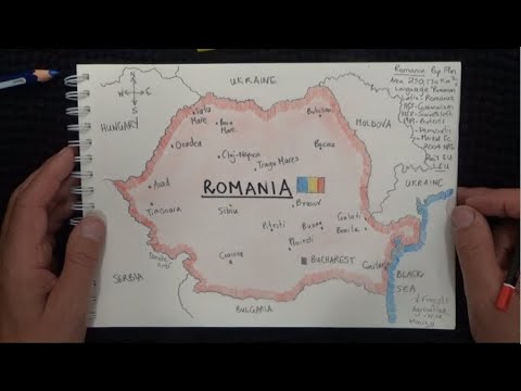 ASMR - Drawing a Map of Romania - Australian Accent - Chewing Gum & Quietly Whisper