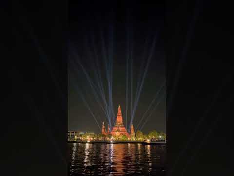 ASMR Beautiful Temple Light Show✨ #bangkok #thailand