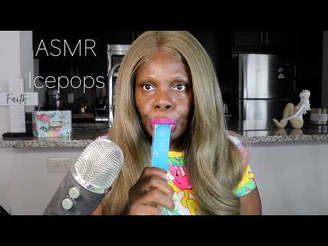 Apple And Blue Raspberry Icepops Eating Sounds ASMR